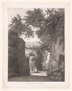 Man met hond, zittend bij het graf van Vergilius - Florian Grospietsch