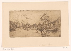 Vue de rivière avec des figures dans un bateau - Floris Verster
