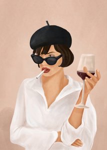 Une femme chic en smoking