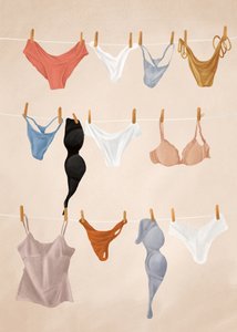 De la lingerie sur la corde à linge