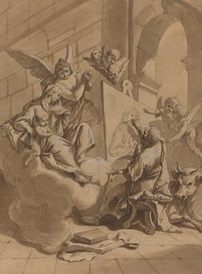 Saint Luc peignant la Vierge - Follower of Francesco Fontebasso