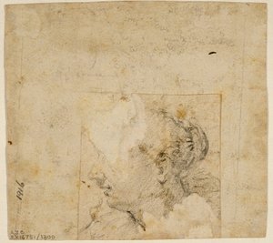 Tête de femme de profil à gauche; Esquisse d