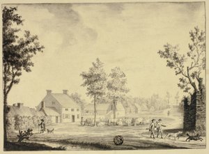 Chasseurs et troupeau de bovins à l
