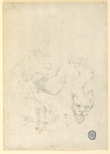 Dessin, Thétis et Cupidon chevauchant un poisson, vers 1820