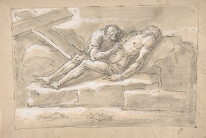 Le Christ mort pleuré par la Madeleine qui vénère sa blessure au côté, 1787-1863