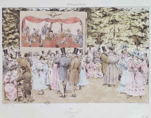 Divertissement musical aux nouveaux jardins Tivoli, Paris, gravé par C. Motte, 1827 - Fortune Delarue