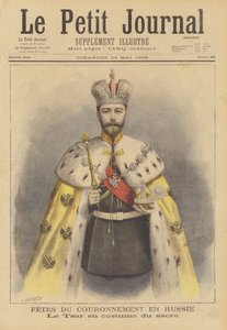 Le tsar Nicolas II de Russie dans ses robes de couronnement