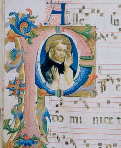 Un saint dominicain. Miniature illustrée dans un Missel (c. 9, verso) - Fra  Angelico