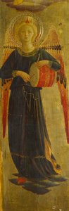 Ange musicien, détail du cadre intérieur, Tabernacle des Drapiers de Lin - Fra (c.1387 1455) Angelico