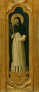 Détail du retable de Santa Trinita, cadre et pinacles par Lorenzo Monaco (Piero di Giovanni) (c.1370-1425) complété c.1434