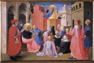 La prédication de Saint Pierre en présence de Saint Marc, Tabernacle des Linaioli - Fra  Angelico