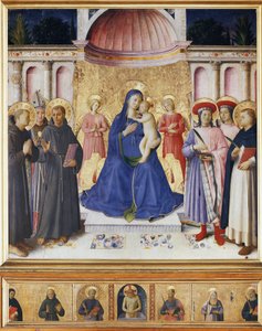 Vierge et enfant avec six saints