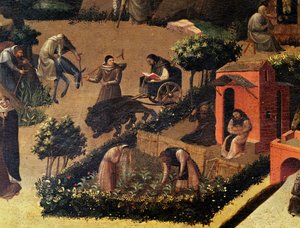Moines au travail (détail) de La Thébaïde