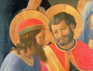 Descente de croix, détail de deux saints, 1436 tempera et or sur panneau