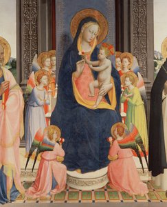 (détail) du Politico Di San Domenico montrant la Vierge et l