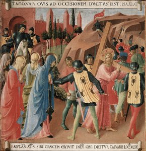 Histoire de la vie du Christ : la montée au Calvaire, le portement de la croix - Fra Angelico