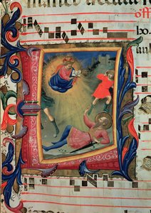 Initiale historiée représentant la Conversion de Saint Paul (détail)
