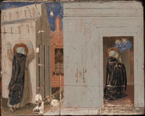 La vision du pape Innocent III ; Saints Pierre et Paul apparaissant à Saint Dominique - Fra Angelico