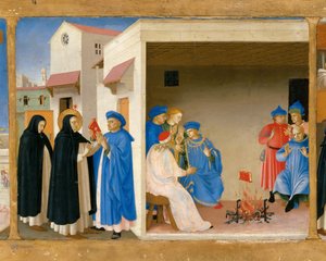 La dispute de Saint Dominique et le miracle du livre Prédelle du retable La Couronnement de - Fra Giovanni Angelico da Fiesole