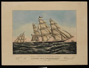 À Aaron J Westervelt Esq. constructeur du clipper de New York Sweepstakes, cette impression est respectueusement dédiée par les éditeurs...