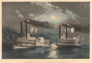 Une course de minuit sur le Mississippi - Frances Flora Bond Palmer