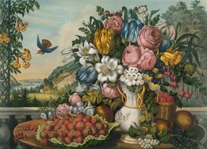 Paysage - Fruits et Fleurs, 1862