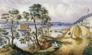 Staten Island et les Narrows depuis Fort Hamilton, N.Y., c.1861