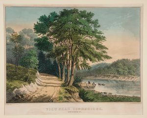 Vue près de Highbridge. Harlem River, N.Y.