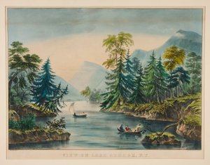 Vue sur le lac George, NY - Frances Flora Bond Palmer