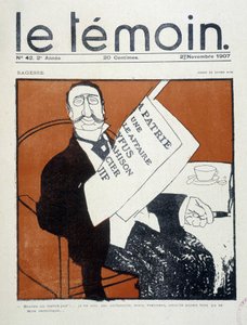 Affaire Dreyfus: «Encore un traître juif!... Je ne suis pas antisémite, mais, vraiment, celui-là aurait pu être catholique» (bourgeois juif lisant la presse), dessin par Xavier Gose - dans «Le Témoin» du 02/11/1907