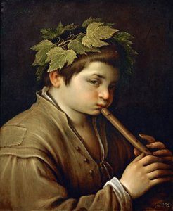 Garçon jouant de la flûte - Francesco Bassano