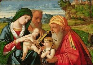 Sainte Famille avec Saint Siméon et Jean-Baptiste, début du XVIe siècle