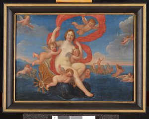Galatea in ihrem von Delfinen gezogenen Wagen - Francesco Albani