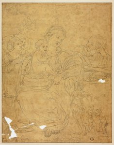 Sainte Famille avec deux anges