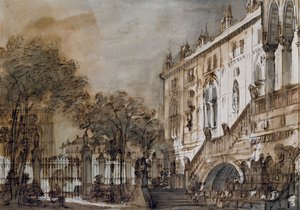 Décor de scène par Francesco Bagnara pour Otello, opéra de Rossini, pour une représentation au Théâtre La Fenice à Venise - Francesco Bagnara