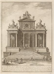 Un temple dédié à Jupiter, Junon et Minerve, pour le festival de Chinea, 1785 - Francesco Barbazza