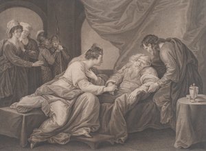 Le roi Lear et Cordelia, Shakespeare, Le roi Lear, Acte 4, Scène 7, vers 1783 - Francesco Bartolozzi