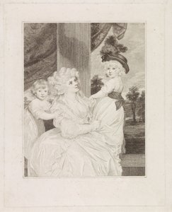 Portrait de Jane Stanhope avec ses deux enfants - Francesco Bartolozzi