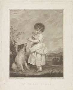 Portrait de Philip Yorke avec chien et oiseau