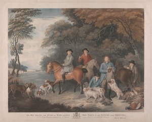 À son excellence le duc de Newcastle, cette gravure du retour de la chasse - Francesco Bartolozzi