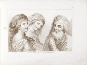 Deux jeunes femmes et un vieil homme - Francesco Bartolozzi