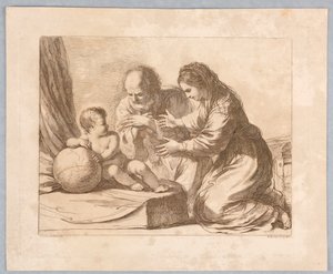 Vierge Marie, Joseph et Enfant, avec un Globe - Francesco Bartolozzi