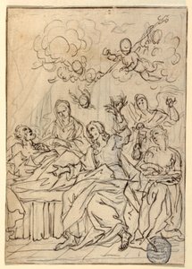 Dessin, Mort de Saint Joseph, 1880 - Francesco Coghetti