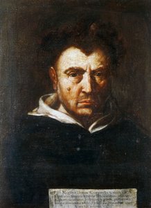 Portrait de Tommaso Campanella (1568-1639), philosophe dominicain italien, peinture de Francesco Cozza (1605-1682), vers 1630