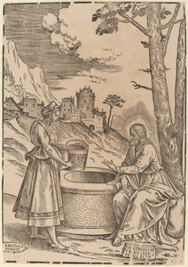 Le Christ et la Femme de Samarie - Francesco Denanto after Girolamo Pennacchi