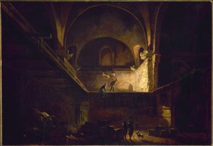 Le Tonnelier du palais des thermes de Julien, vers 1800, vers 1800 (huile sur papier sur toile)