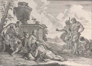Satyre avec Massue et Sept Figures, des Bacchanales et Histoires, 1744