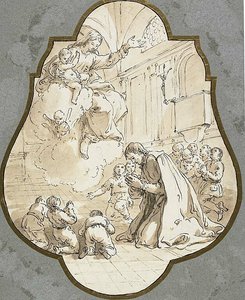 La Vierge apparaissant à saint Filippo Neri et à ses élèves - Francesco Fontebasso