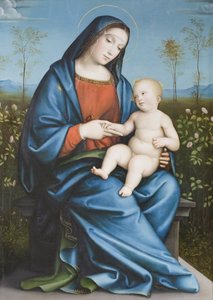 Madone et Enfant dans le jardin de roses