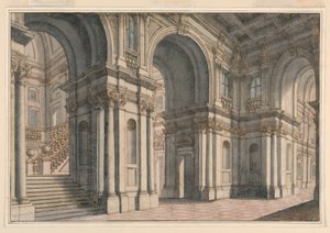 Dessin, scénographie : Intérieur de palais, 1700-1750